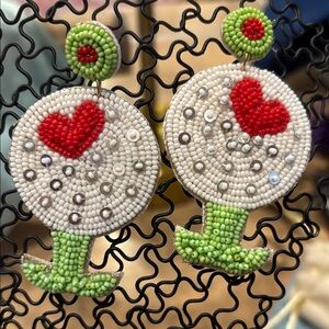 Beaded Heart‎ Earrings